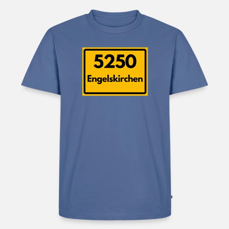 OLD POSTCODE POSTCODE RETRO 5250 ENGELSKIRCHEN - Men's Premium Organic T-Shirt - stone blue