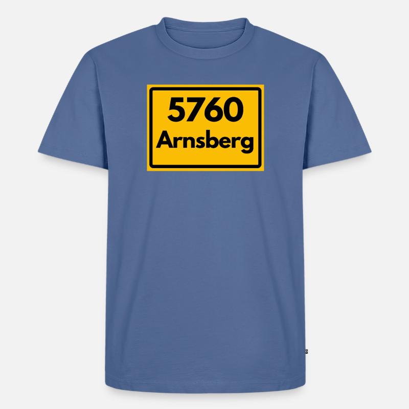 OLD POSTCODE POSTCODE RETRO 5760 ARNSBERG - Men's Premium Organic T-Shirt - stone blue