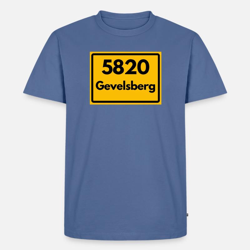 OLD POSTCODE POSTCODE RETRO 5820 GEVELSBERG - Men's Premium Organic T-Shirt - stone blue