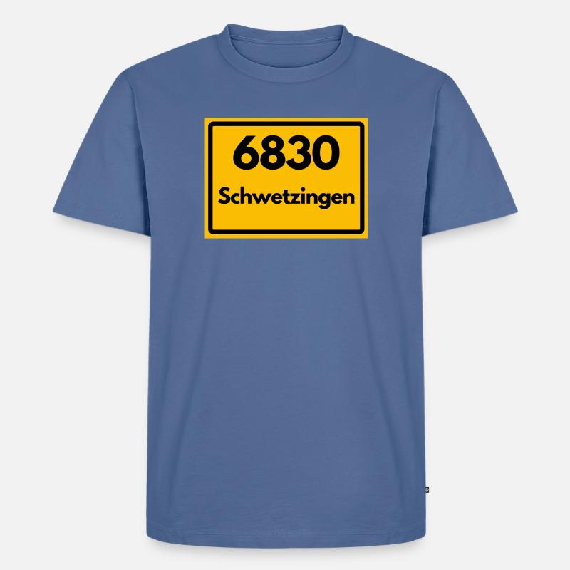 ALTE POSTLEITZAHL PLZ RETRO 6830 SCHWETZINGEN  - Männer Premium Bio T-Shirt - Taubenblau