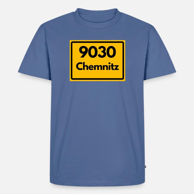 9030 PLZ SACHSEN CHEMNITZ ALTE POSTLEITZAHL - Männer Premium Bio T-Shirt - Taubenblau