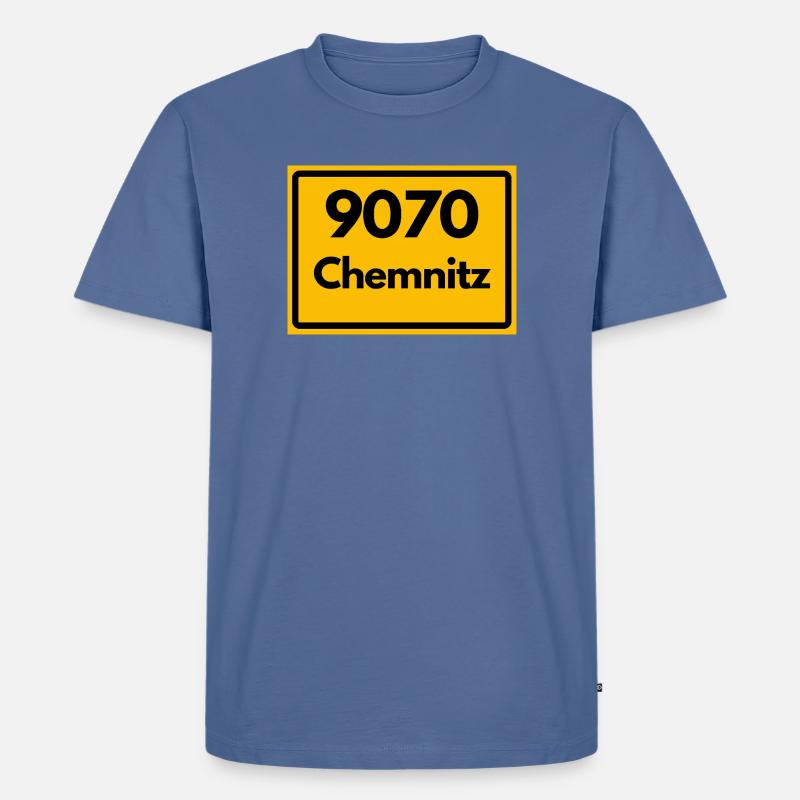 ALTE POSTLEITZAHL 9070 SACHSEN CHEMNITZ - Männer Premium Bio T-Shirt - Taubenblau