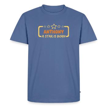 Antoine - T-shirt Premium bio Homme - bleu pigeon - Devant - Nico (187cm)