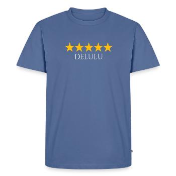 Delulu cinq étoiles - T-shirt Premium bio Homme - bleu pigeon - Devant - Nico (187cm)