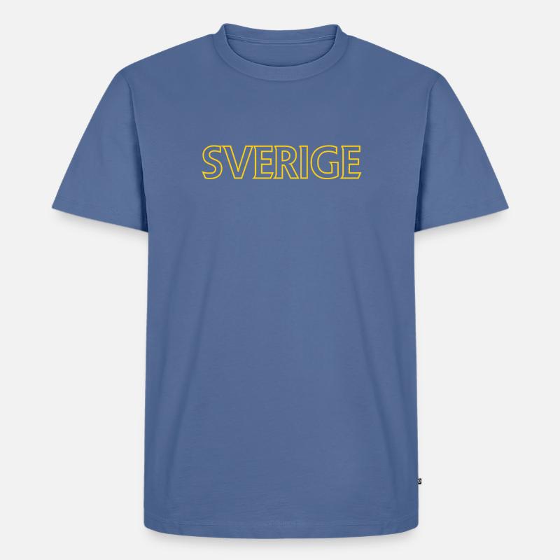 Suède Alcool et conception de drapeaux - T-shirt Premium bio Homme - bleu pigeon