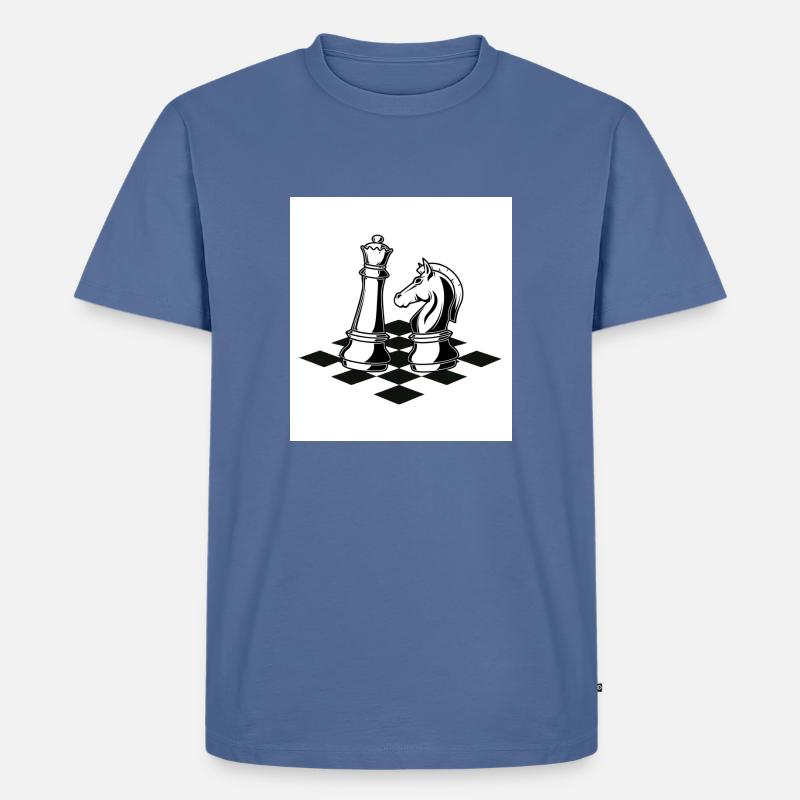 chess Schach groß - Männer Premium Bio T-Shirt - Taubenblau