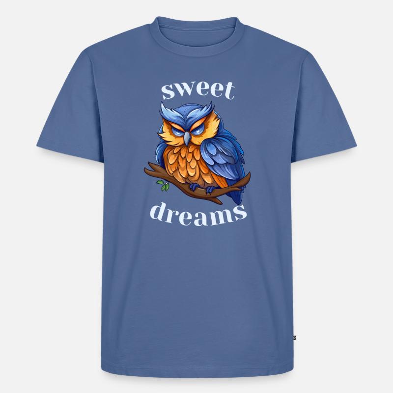 Sweet Dreams Eule - Männer Premium Bio T-Shirt - Taubenblau