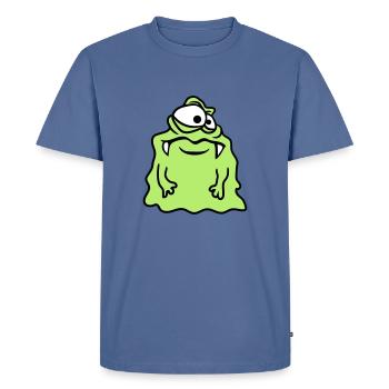 glibber mucus disgusting slimy face head mons - Men's Premium Organic T-Shirt - stone blue - Front - Nico (187cm)