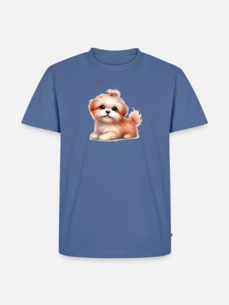 Cute dog - Men's Premium Organic T-Shirt - stone blue