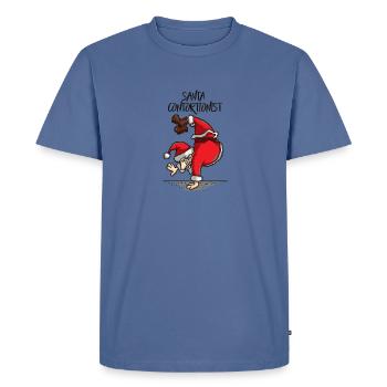 Santa Claus Santa Claus doing gymnastics handstand - Men's Premium Organic T-Shirt - stone blue - Front - Nico (187cm)