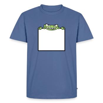 bouclier de grenouille cacher texte de texte écrire mau - T-shirt Premium bio Homme - bleu pigeon - Devant - Nico (187cm)