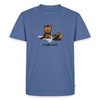 Hund Yorkshire Terrier – Ich war's nicht! - Männer Premium Bio T-Shirt - Taubenblau - Vorne - Nico (187cm)