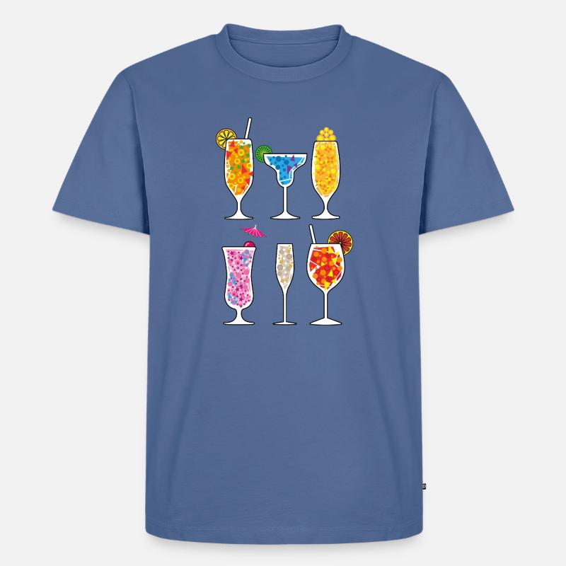 Sommer-Drinks - Männer Premium Bio T-Shirt - Taubenblau