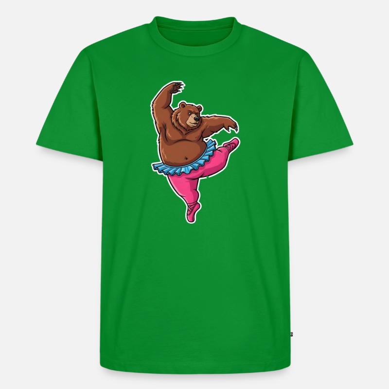 Ballett Bär Comic Geschenk - Männer Premium Bio T-Shirt - Grün