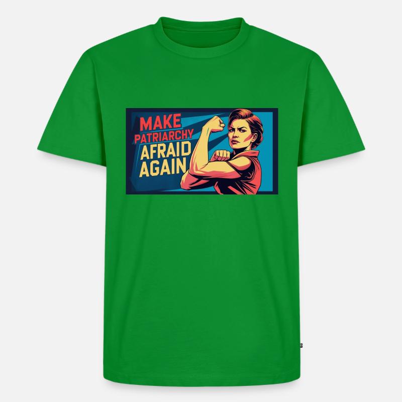 Make patriarchy afraid again - Männer Premium Bio T-Shirt - Grün
