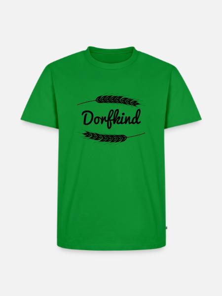 Dorfkind mit Getreide - Männer Premium Bio T-Shirt - Grün