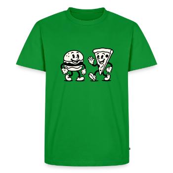 Burger Pizza Bande dessinée - T-shirt Premium bio Homme - vert - Devant - Nico (187cm)