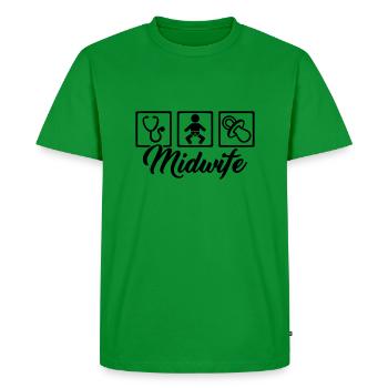 Sage-femme - T-shirt Premium bio Homme - vert - Devant - Nico (187cm)