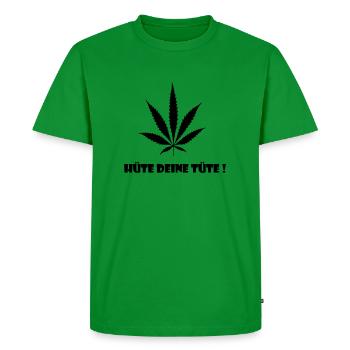 Sac kiff en chanvre de cannabis - T-shirt Premium bio Homme - vert - Devant - Nico (187cm)