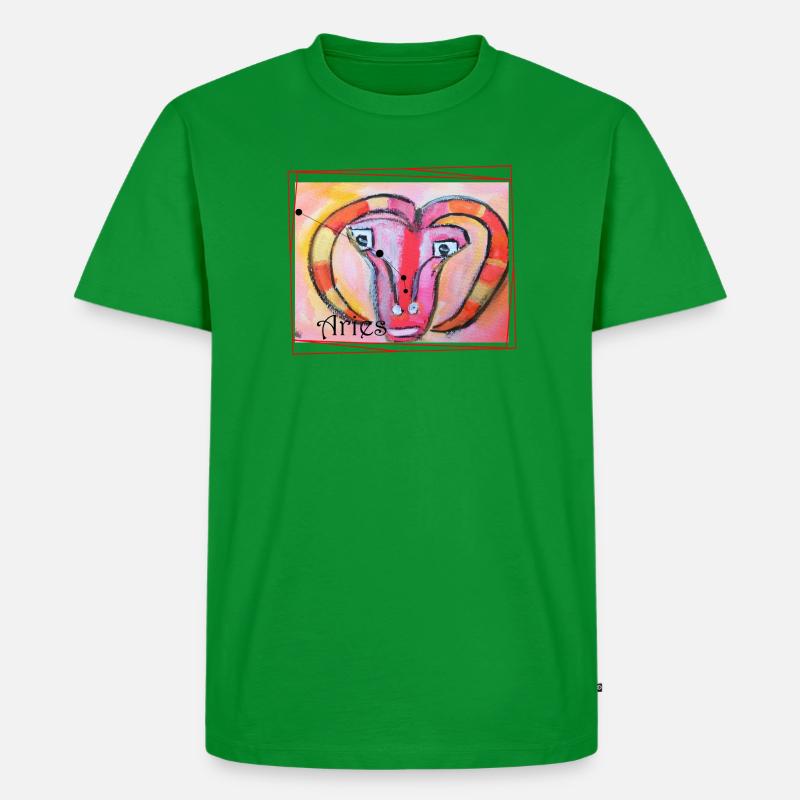 Widder Regenbogen Himmlische Kunst - Männer Premium Bio T-Shirt - Grün