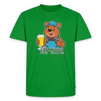 The bear keeper has a cold beer for you! - Men's Premium Organic T-Shirt - green - Front - Nico (187cm)