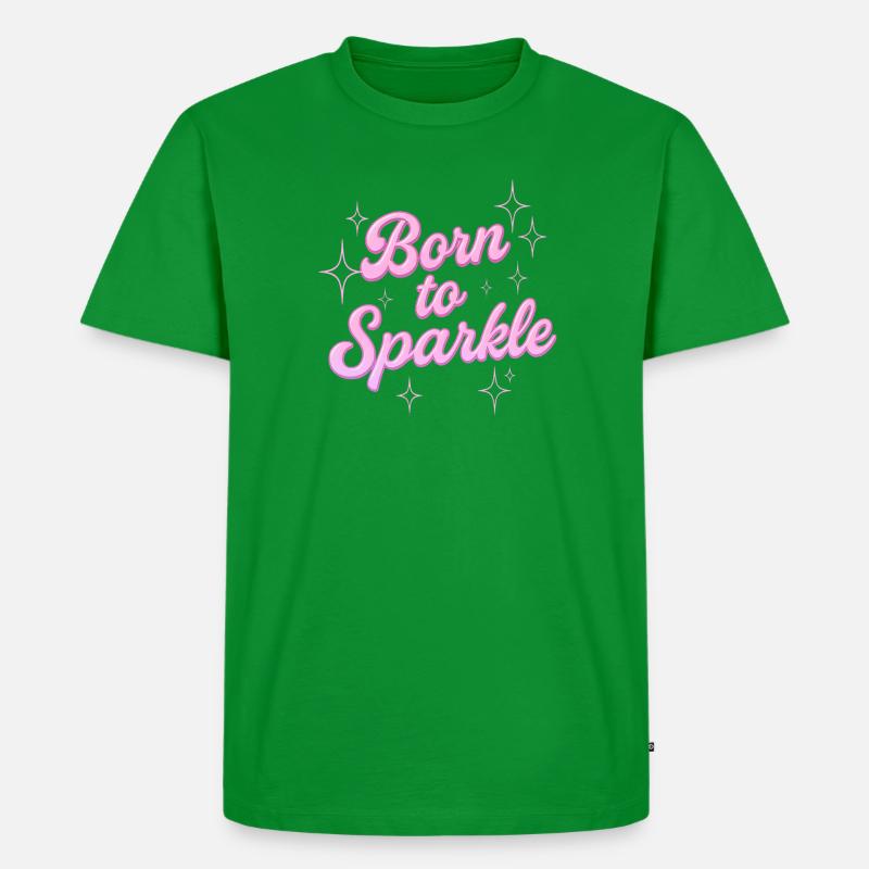 born to sparkle / y2k statement design - Männer Premium Bio T-Shirt - Grün