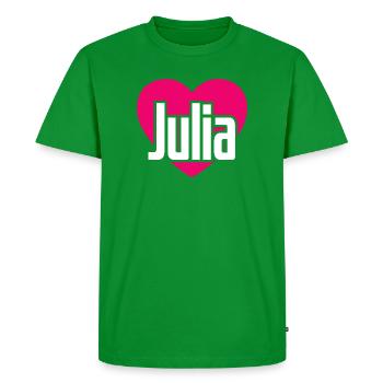 J’aime Julia Coeur rose J’aime Julia - T-shirt Premium bio Homme - vert - Devant - Nico (187cm)