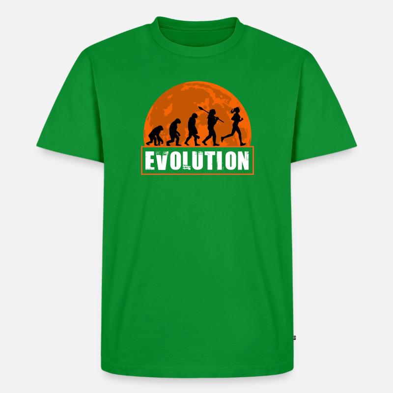 Running Evolution Running Girl Marathon Runner - Männer Premium Bio T-Shirt - Grün