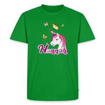 Hannah, nom de jeune fille, prénom préféré - T-shirt Premium bio Homme - vert - Devant - Nico (187cm)