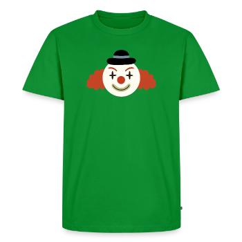 Cheerful Clown Face Retro Art - Men's Premium Organic T-Shirt - green - Front - Nico (187cm)