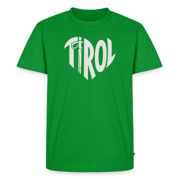 Lettrage Tirol Herz avec bâton de randonnée - T-shirt Premium bio Homme - vert - Devant - Nico (187cm)