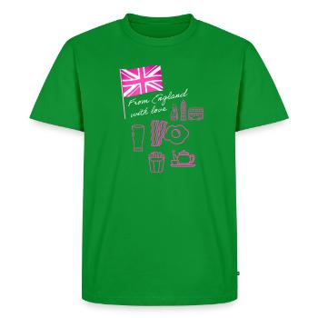 EXANGLIA (Pink + White Text) - Men's Premium Organic T-Shirt - green - Front - Nico (187cm)