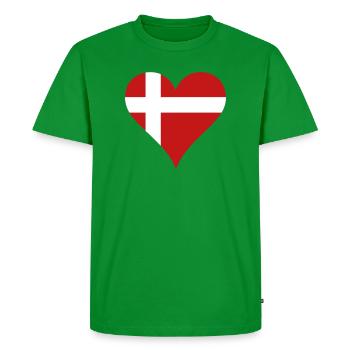 Cœur danois avec drapeau - T-shirt Premium bio Homme - vert - Devant - Nico (187cm)