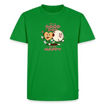 Bonne journée pour être heureux - T-shirt Premium bio Homme - vert - Devant - Nico (187cm)