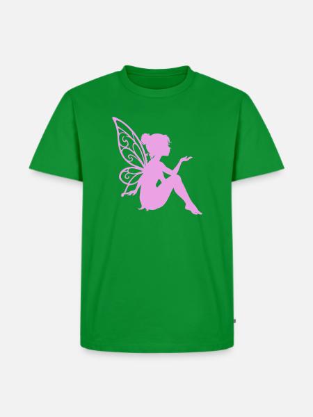 Zarte Feenheldin mit Flügeln - Männer Premium Bio T-Shirt - Grün