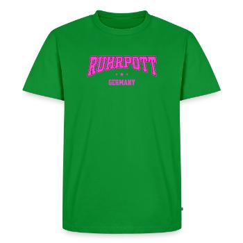 Collège de design rétro de lettrage de Ruhrpott, Allemagne - T-shirt Premium bio Homme - vert - Devant - Nico (187cm)