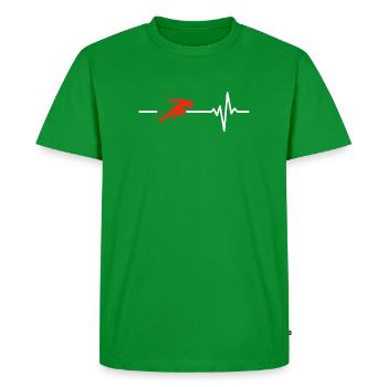 COURSE HEARTBEAT COURSE SPORT FIT MARATHON SPRINT - T-shirt Premium bio Homme - vert - Devant - Nico (187cm)
