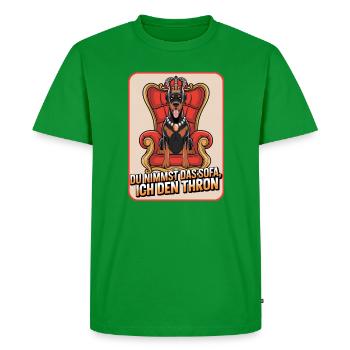 Doberman Tu prends le canapé Je prends le chien du trône - T-shirt Premium bio Homme - vert - Devant - Nico (187cm)