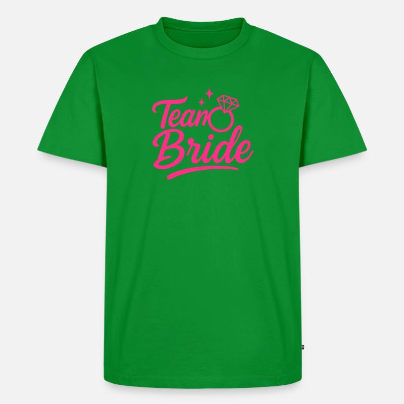Team Bride Pink Ring Script - Männer Premium Bio T-Shirt - Grün