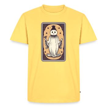 Carte de Tarot Happy Mind - T-shirt Premium bio Homme - jaune pastel - Devant - AI Model Male 185 dark (185cm)