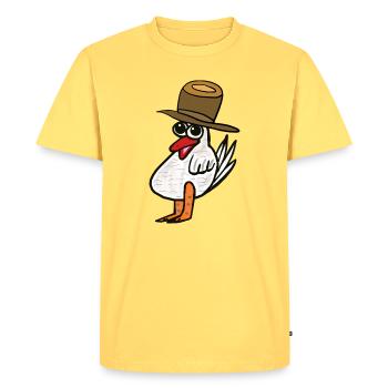 Poule Coq Poules Enfants Enfants - T-shirt Premium bio Homme - jaune pastel - Devant - AI Model Male 185 dark (185cm)
