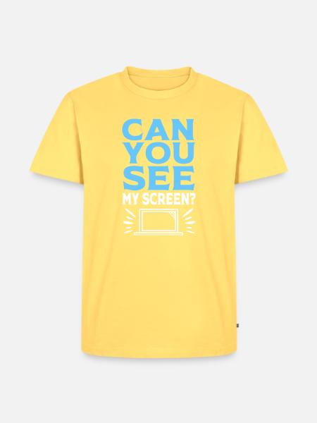 Remote Homeoffice - Männer Premium Bio T-Shirt - Pastellgelb