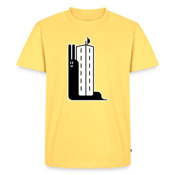 Escargot de bloc - T-shirt Premium bio Homme - jaune pastel - Devant - AI Model Male 185 dark (185cm)