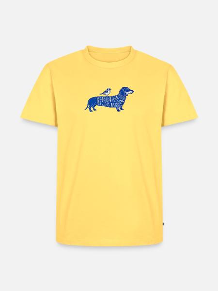 Dackel Liebe - Männer Premium Bio T-Shirt - Pastellgelb