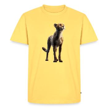 Guépard Guépard Gros chat Amoureux des chats Guépard - T-shirt Premium bio Homme - jaune pastel - Devant - AI Model Male 185 dark (185cm)
