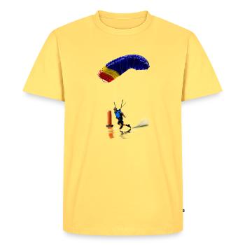 Swooping - Men's Premium Organic T-Shirt - sky yellow - Front - AI Model Male 185 dark (185cm)