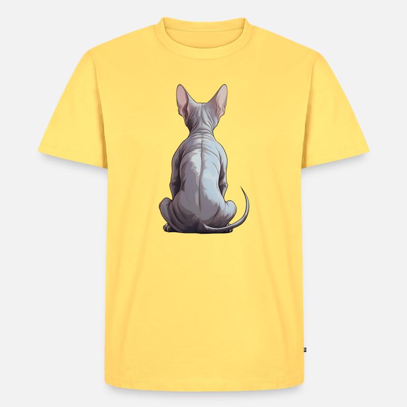 Sphynx - Männer Premium Bio T-Shirt - Pastellgelb