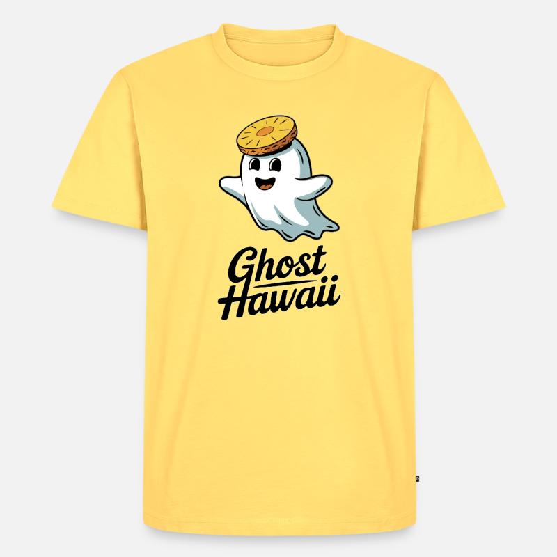 Ghost Hawaii - Männer Premium Bio T-Shirt - Pastellgelb