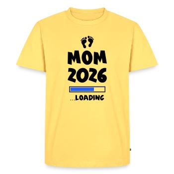 Mom 2026 Loading Mama - Men's Premium Organic T-Shirt - sky yellow - Front - AI Model Male 185 dark (185cm)