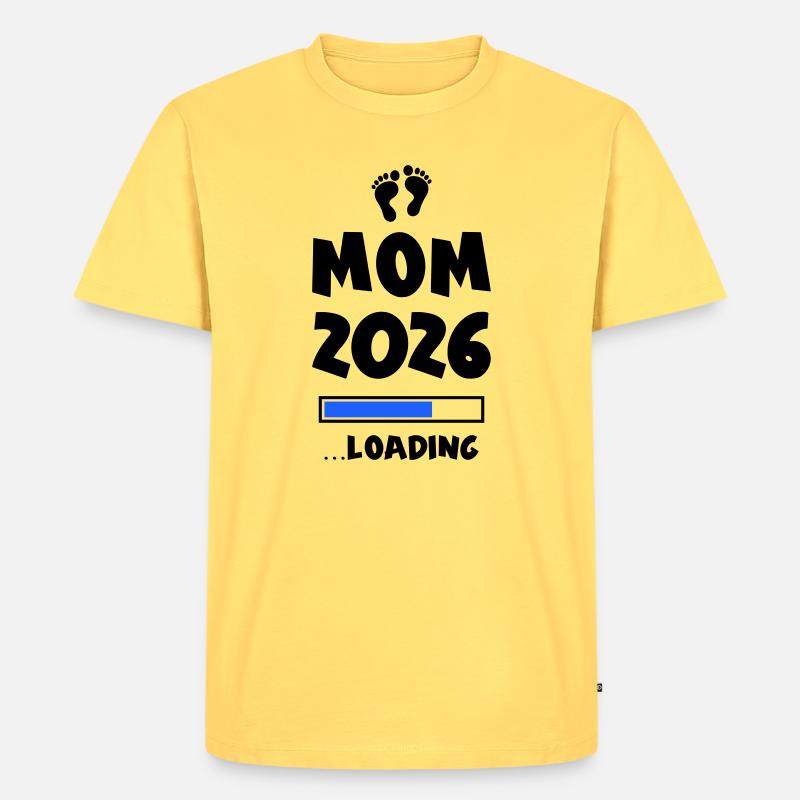 Mom 2026 Loading Mama - Männer Premium Bio T-Shirt - Pastellgelb